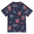 thumbnail image 6 of FORMRS Boys Rash Guard Short Sleeves Swim Shirt Quick Dry UPF 50+ Sun Protection, Sizes 3-12T, Red and Blue Fireworks Pattern, 6 of 6
