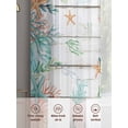 thumbnail image 6 of Beach Coastal Sheer Curtains 54 Inch Length 2 Panels Set Window Treatments, Summer Coral Starfish Nautical Ocean Retro Rod Pocket Semi Curtains for Living Room/Bedroom/Kitchen Décor, 104"W x 54"L, 6 of 7