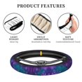 thumbnail image 6 of Balery Purple and Green Glitter print Steering Wheel Covers Elastic Skidproof Steering Wheel Protective Cover Case for Men Women Universal 15 Inches Cars Accessories, 6 of 8