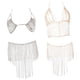 thumbnail image 2 of Moda cristal Rhinestone borla Bikini cuerpo cadena regalo Oro Hugo Conjunto de cadena de cuerpo halter con borla, 2 of 10