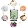 thumbnail image 4 of Clear Storage Jar 2.75x 4.13 Inches One Sizex2 Cotton Swabs Cans Translucent Plasticental Floss Cans Cotton Pads Cans Bathroom Canisters Green Leaf, 4 of 7