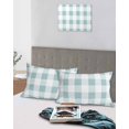 thumbnail image 5 of Aqua Plaid Pillow Covers Queen Size 2 Pack, Spring Summer Farmhouse Buffalo Checkered Soft Bed Throw Pillowcases Breathable Cooling Long Lumbar Body Pillow Sham Cover for Bed Sofa 20''x30'', 5 of 7