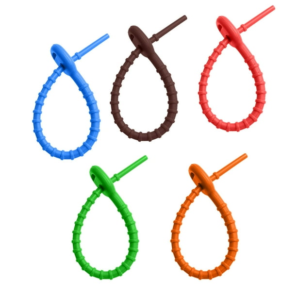 10 bridas de silicona para cables, organizadores de cables para el hogar, correas de gestión de cables