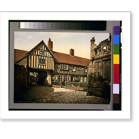 Historic Print Evesham Abbot Reginald s gateway & old vicarage 16 x 20