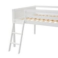 thumbnail image 6 of Full Size Low Loft Bed with Ladder & Safety Guardrail, Space-Saving Design & Built in Solid Slat Support for Boys/Girls/Teens Bedroom,No Spring Box Needed (White), 6 of 9