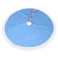 thumbnail image 2 of Christmas Tree Skirt, light-blue Christmas Tree Decorations Indoor, Tree Skirts Mat With Tassel Trim for Halloween New Year Holiday Christmas Party Decor 48 Inches, 2 of 7