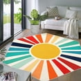 thumbnail image 6 of CAROMIO Boho Area Rug Washable Rug Sun Print Area Rug Modern Abstract Area Rug Bohemian Distressed Throw Rugs, 4.6' x 4' Red, 6 of 7