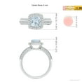 thumbnail image 4 of Angara Natural 0.88 Ct. Aquamarine with Diamond Halo Ring in 14K White Gold for Women (Ring Size: 12), 4 of 9