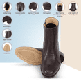 thumbnail image 2 of LIBERTYZENO Mens Genuine Leather Ankle Boots Side Zipper Mens Dress Boots, Brown, 2 of 9