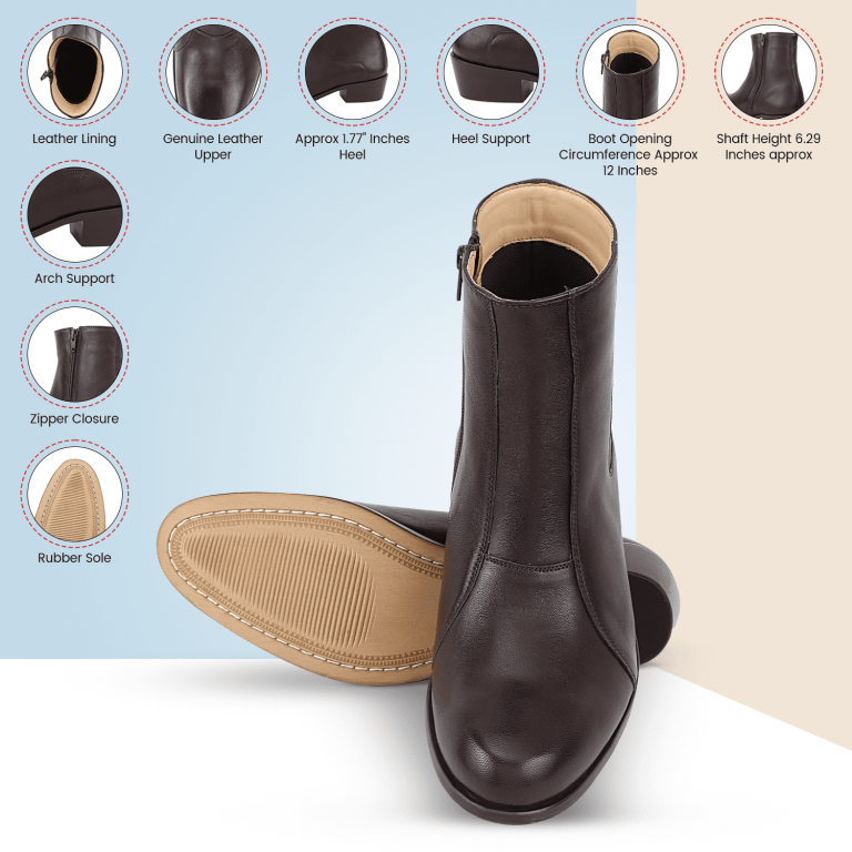 LIBERTYZENO Mens Genuine Leather Ankle Boots Side Zipper  display picture 2