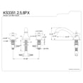 thumbnail image 2 of Kingston Brass Vintage Two Handle Roman Tub Filler, 2 of 2