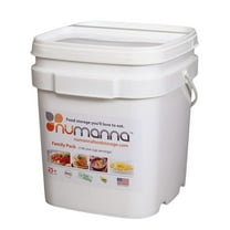 NuManna Family Pack Emergency Food Bucket – 144 Servings | 1-Month Family Survival Meal Kit | Non-GMO Freeze-Dried Food with 25 Year Shelf Life | Resealable Pouches | Made in USA