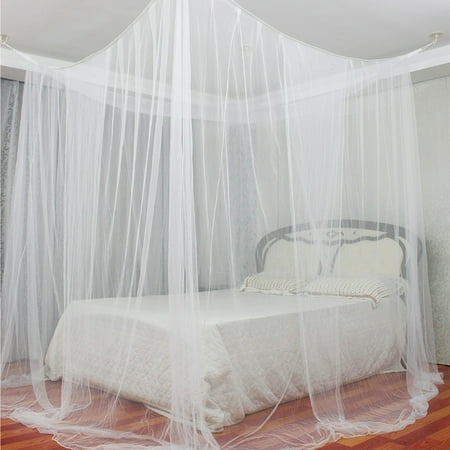 White 4 Corner Post Bed Canopy Mosquito Net For Queen Size Netting White 4 Corner Post Bed Canopy Mosquito Net For Queen Size Netting Bedding 2018 Fly Insect Protection Outdoor Curtain Dome