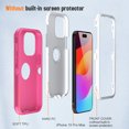 thumbnail image 6 of Aggxpf for iPhone 15 Pro Max Case, Shockproof Heavy Duty Phone Case 3 in 1 Layer Rugged Full-Body Protective Phone Cover,Rose White, 6 of 6