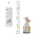Musatteng Wooden Folding Height Chart for Kids, Upgrade Removable Baby Growth Chart for Wall