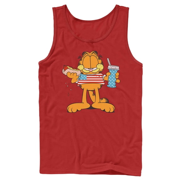 Mens Garfield American Hot Dog Love Cat Tank Top