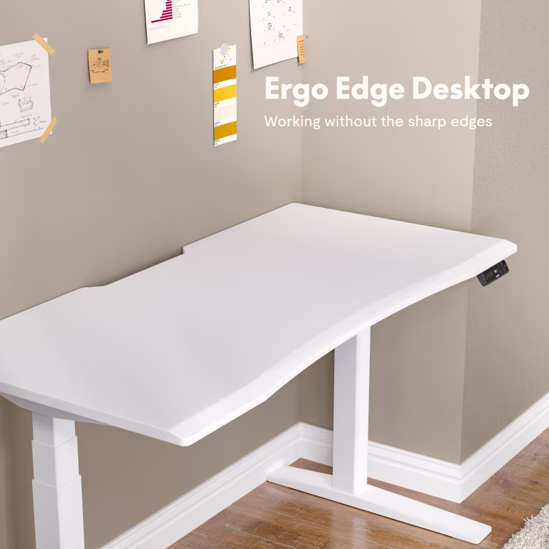 White Frame + Black Top, variant on FlexiSpot Dual Motor Standing Desk with Anti-Wobble Design and Programmable Keypad
