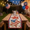thumbnail image 5 of Twfbrm 4th of July Table Runner, 13x72 Inch Cotton Linen Star and Stripes Patriotic Table Runner, Red White and Blue Seasonal Kitchen Dining Table Decoratios for Independence Day, Memorial Day, Party, 5 of 6
