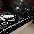 thumbnail image 3 of Erosebridal Yin Yang Cat Mandala Zipper Twin Comforter Sets with Fitted Sheet and 2 Pillowcases for Women Men, Black White Starry Sky Zipper Bedding Set, Black Reversible, 4-Piece, 3 of 7