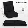thumbnail image 3 of Gymax Chaise de Sol Pliante Convertible, Fauteuil de Repos avec Dossier Réglable, Noir, 3 of 10