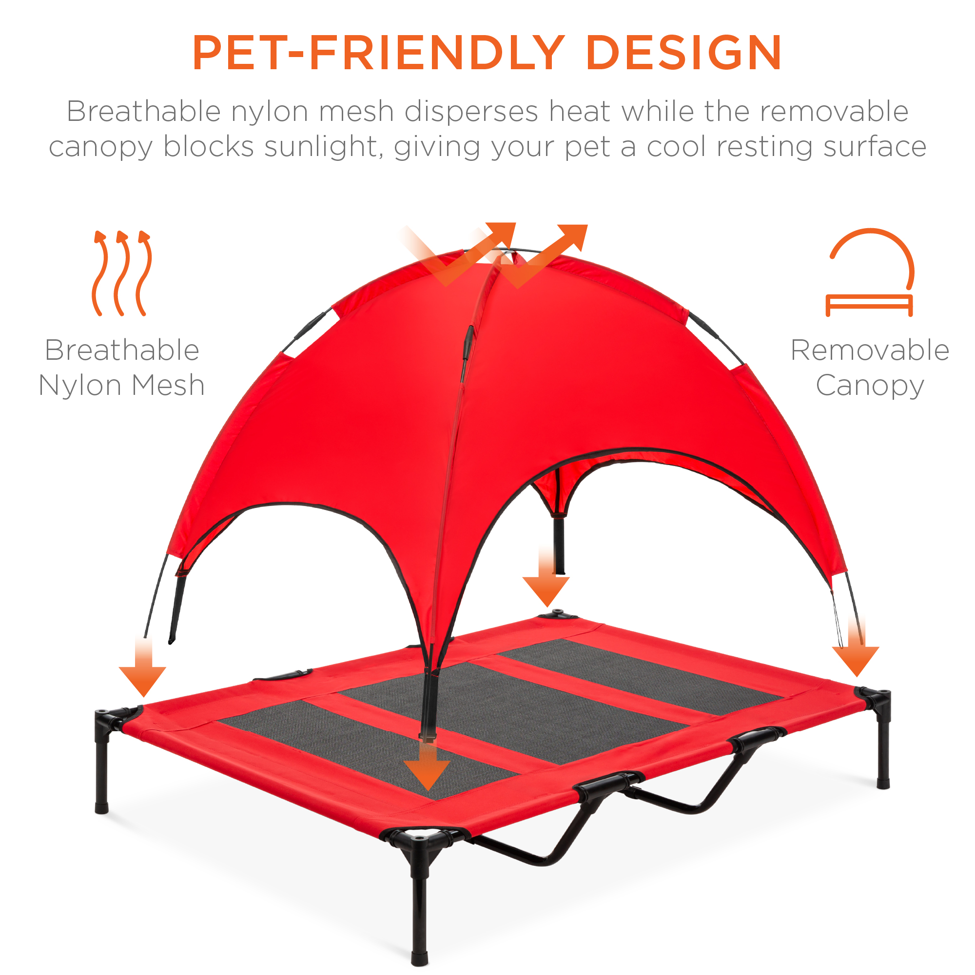 Best Choice Products 48-Inch Elevated Cooling Dog Bed, Red photo 4