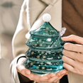 thumbnail image 3 of Choosebetter Christmas Tree Shaped Coffee Mugs,Tea Glass Cups w/Lid&Star Spoon,Green, 3 of 6