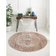 thumbnail image 2 of Unique Loom Noble Geometric Medallion Area Rug 4' x 4' Round Red/Beige, 2 of 2