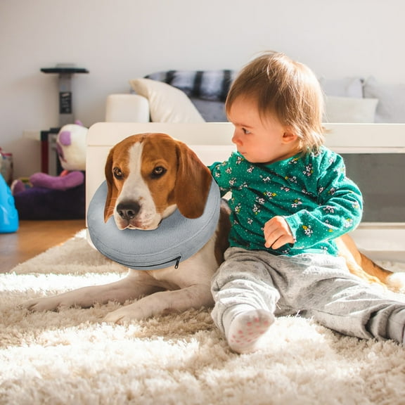 Inflatable Dog Donut Collar Soft Cone For Dogs Comfortable Neck Protection For Wound Care And Injury