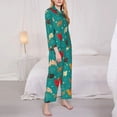 thumbnail image 3 of Yiaed Hens And Rooster Print Pajamas Women's Long Sleeve Sleepwear Soft Button Down Loungewear Pjs Lounge Set Nightwear Womens Pajama Pants-XX-Large, 3 of 7