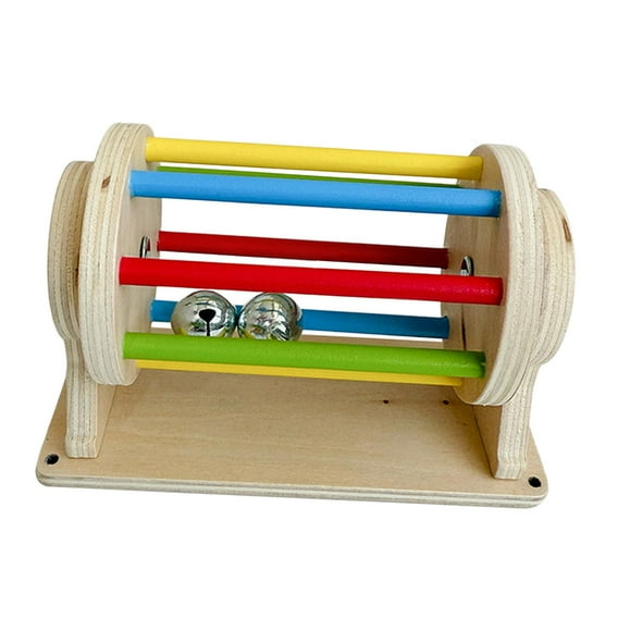 Yinanstore Kids Rolling Drum Sensory Toy Coordination Color Sorting Sensory Development Rotating Drum Toy for Restaurant Walking Nursery bell