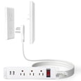 thumbnail image 1 of Enchufe plano adicional Power Strip, 3 salidas, 2 puertos USB, cable de 6 pies, 1 of 6