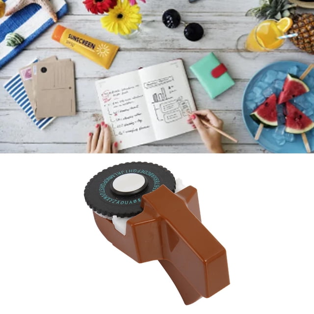 Manual Label Maker, Embossing Label Maker Mini Easy Operation for Office for Photo Albums for DIY Projects Yellow,Brown