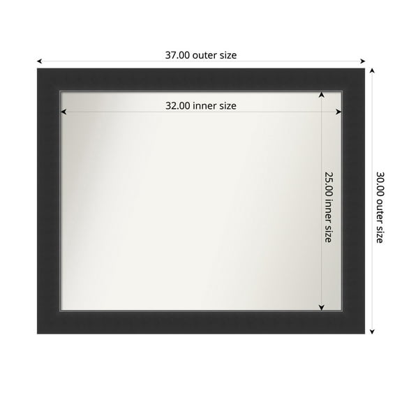 Amanti Art Custom Wall and Bathroom Mirror (30 x 37 in.), Corvino Black Frame