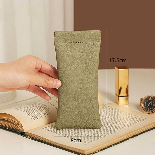 Funda portátil para gafas con forro de terciopelo para guardar gafas de sol y protección contra arañazos - Bolsa compacta de gafas de viaje para hombres y mujeres