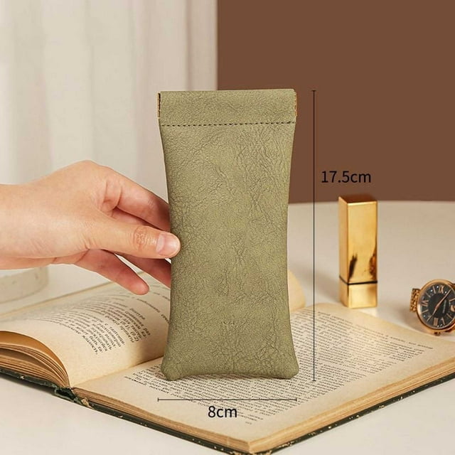 Fiudx Estuche Portátil para Gafas, Forro Suave de Terciopelo, Protección Antirayaduras, Bolsa Compacta, Versátil para Monedas, Auriculares y Cosméticos, Ideal para Viajes, Tamaño 17,5 X 8 Cm.