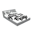 thumbnail image 2 of Ambesonne Saying Fitted Sheet & Pillow Sham Set, Life Letters, Queen, Black and White, 2 of 2