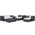 thumbnail image 4 of Modway Venice 8 Piece Outdoor Patio Sofa Set in Espresso White, 4 of 10