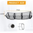 thumbnail image 2 of 1 pieza de mejora desmontable de 3 bolsillos de red de carga organizador de cama de maletero, red de almacenamiento de malla resistente negra, compatible con SUV, coche, cama de camioneta con gan, 2 of 5