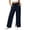 Navy, variant on QSAWXQZ Women's Wide Leg Sweatpants Elastic Waist Side Slit Pockets Loose Lightweight Lounge Pants M