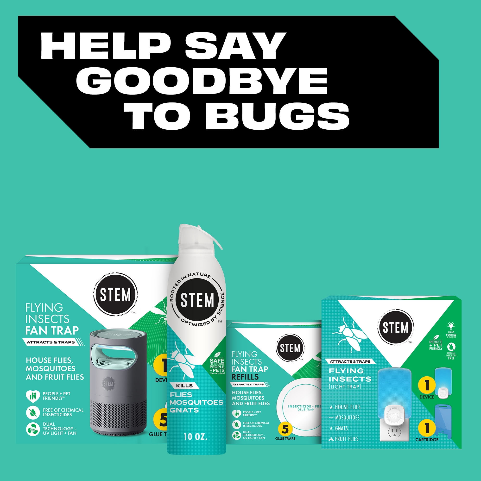 (3 pack) STEM Kills Indoor and Outdoor Flies Mosquitoes and Gnats Insect Killer Bug Spray, 10 oz
