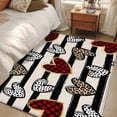 thumbnail image 4 of Area Rugs 2.7'x5', Valentine's Day Carpet for Living Room Bedroom Dining Room, Love Heart Leopard Dots Retro Stripes Throw Kitchen Rugs Non Slip Washable Rectangle Indoor Outdoor Rugs, 4 of 8