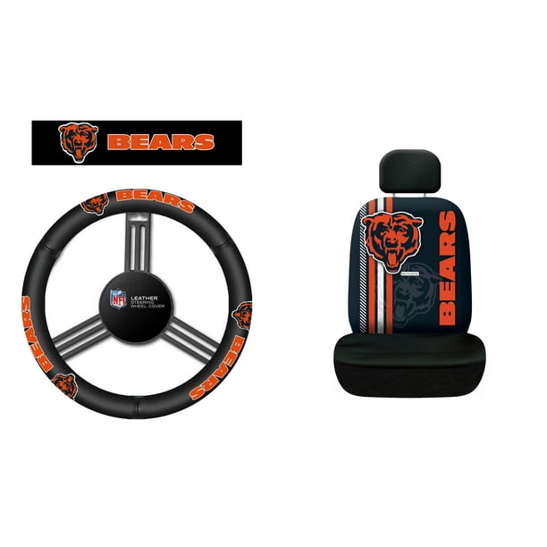 Nfl Chicago Bears Rally Seat Cover With Leather Steering Wheel Com - Chicago Bears Truck Seat Covers