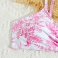 thumbnail image 4 of TOWED22 Teen Girls Swimwear 3 Piece Bathing Suit Bikini Set Tie Dye Print with Long Sleeve Cover Up Rash Guard Red,15-16 Y, 4 of 6