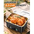 thumbnail image 2 of VictSing Cordless Electric Heating Lunch Box for Adults - Long-Lasting 2H Heat & 1H Warm, Scheduled, XL 6.3-Cup with Divider & Leak-Proof, Includes Insulated Bag for office，travel or outdoor work, 2 of 6