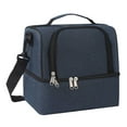 thumbnail image 2 of Men's And Women's Double Layer Lunch Backpack - Leakproof Insulation Soft Large Lunch Preservation Backpack,(Blue), 2 of 6