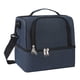thumbnail image 3 of Mochila de Almuerzo Aislada de Doble Capa para Adultos, Bolsa de Enfriador Suave Impermeable con Gran Capacidad, Conservación Térmica, Fácil de Limpiar, Negro/Gris/Azul, 25x17x23cm, 3 of 6