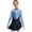 Blue, variant on Kids Girls Figure Skating Gymnastics Dance Dress Competition Performance Long Sleeve Mesh Patchwork Leotard Blue 12