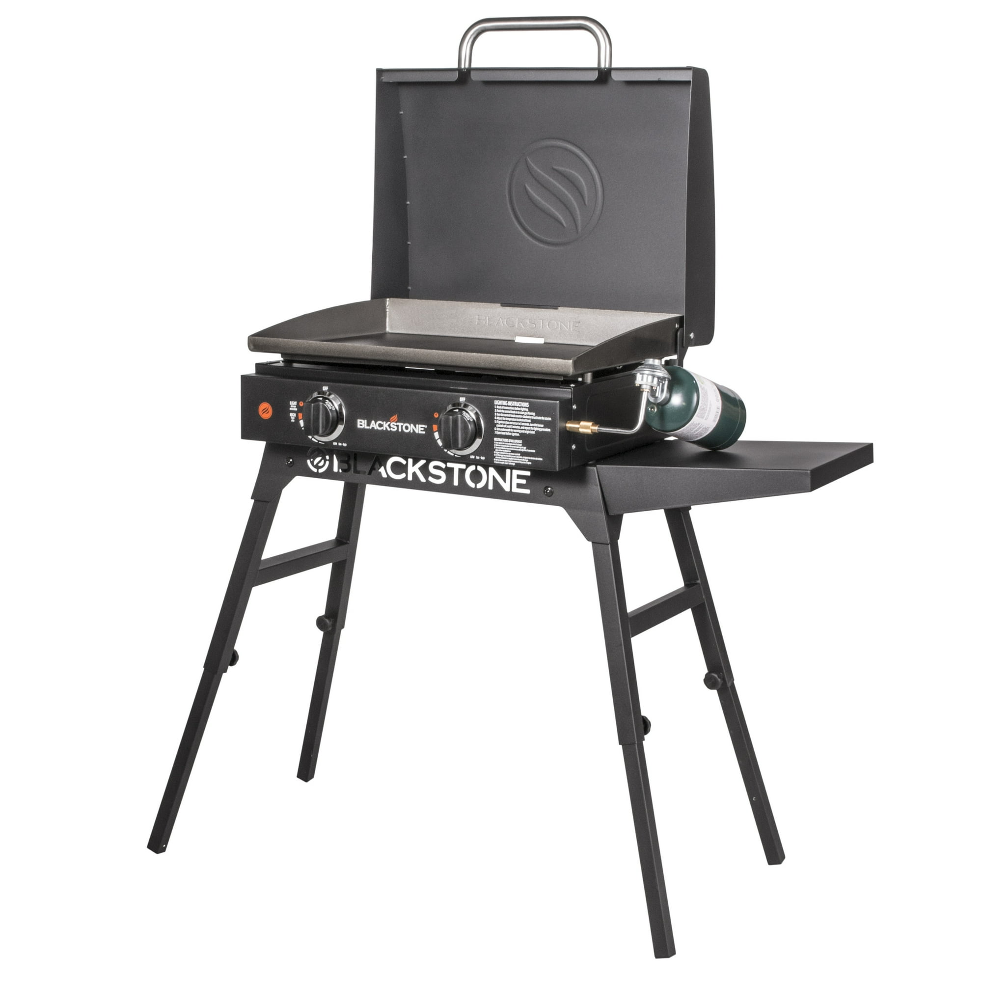 Blackstone 22 in. Camping Griddle with Hood, Legs, and Bulk Adapter