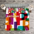 thumbnail image 3 of Ambesonne Colorful Quilted Bedspread Set 3 Pcs, Broken Text Graphic, King Size, Multicolor, 3 of 3