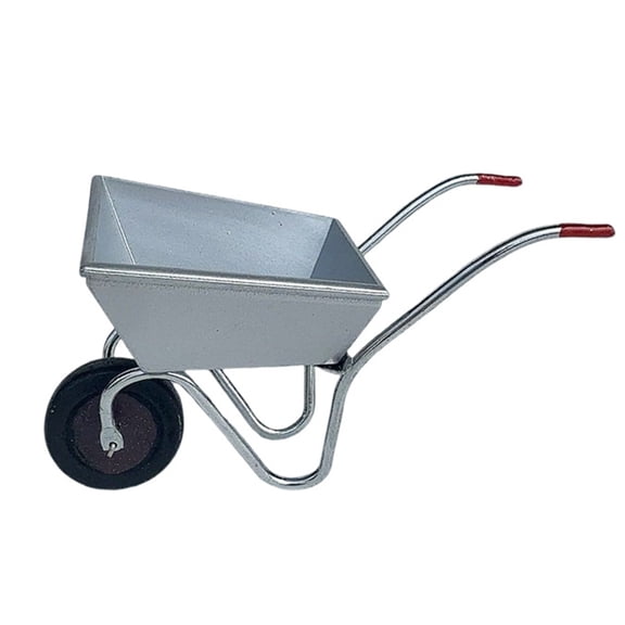 Heavy Duty Metal Farm Cart Toy With Rolling Wheel Perfect For 1/12 Scale Doll House Garden Scene Landscape Accessories